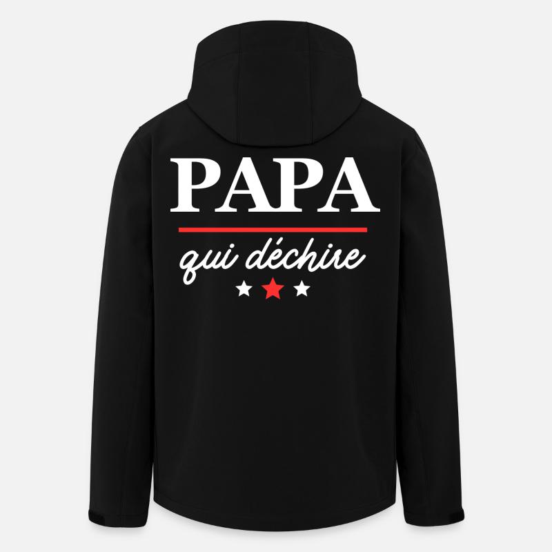 Papa qui déchire  - Veste softshell homme en polyester recyclé Stanley/Stella - noir