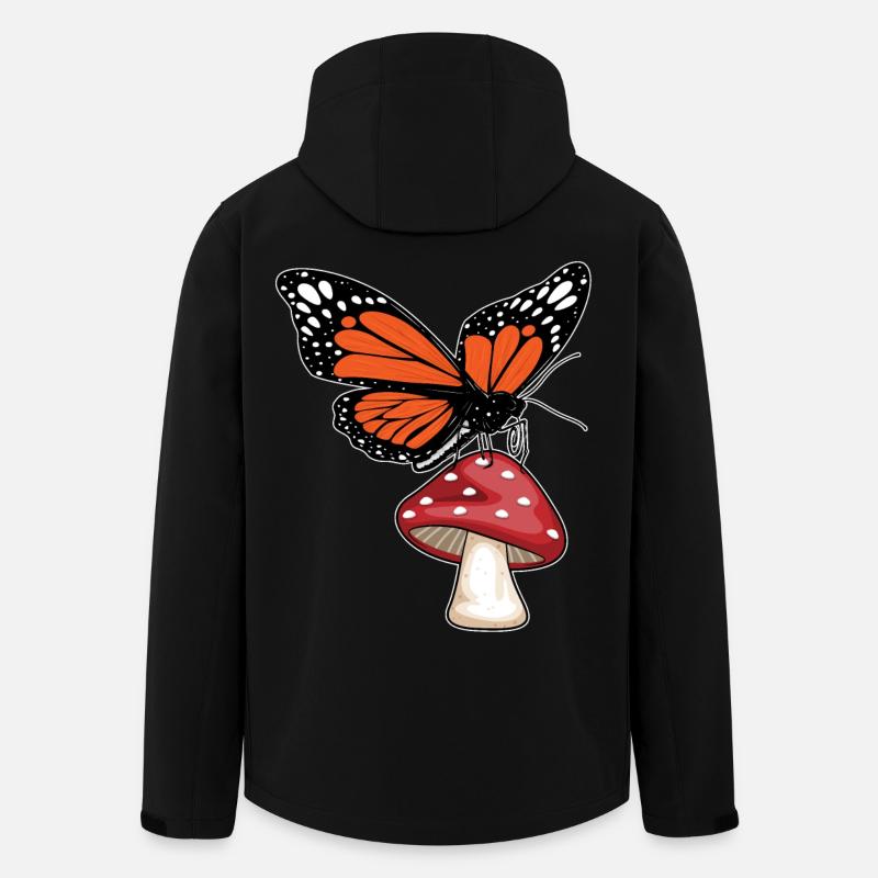 Champignon papillon - Veste softshell homme en polyester recyclé Stanley/Stella - noir