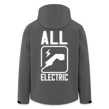 All Electric Supercharge - for electric car fans - Men’s Recycled Softshell Jacket by Stanley/Stella - black - Back - AI Model Male 185 light (185cm)