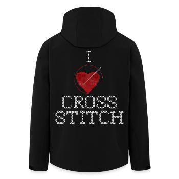 I love cross stitch - Crafting Cross Stitch Lover - Men’s Recycled Softshell Jacket by Stanley/Stella - black - Back - AI Model Male 185 light (185cm)
