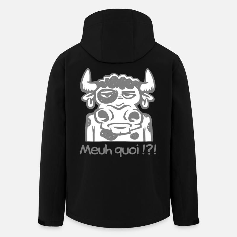 Meuh quoi ! - Veste softshell homme en polyester recyclé Stanley/Stella - noir