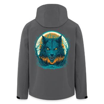Lycanthrope Portrait - Loup Garou - Veste softshell homme en polyester recyclé Stanley/Stella - noir - Dos - AI Model Male 185 light (185cm)