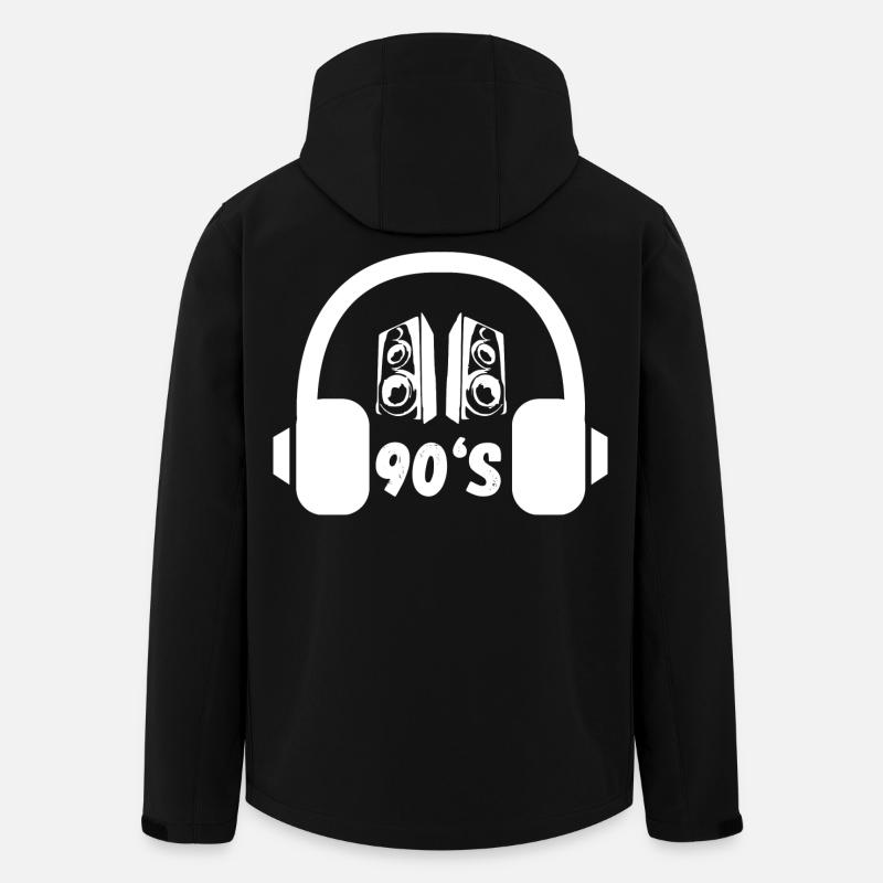 90s Headphones Retro - Men’s Recycled Softshell Jacket by Stanley/Stella - black