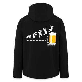 Bière Semaine Vendredi Week-end Fin De La Biere - Veste softshell homme en polyester recyclé Stanley/Stella - noir - Dos - AI Model Male 185 light (185cm)