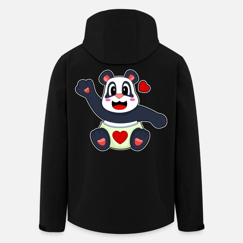 Panda Baby Windel - Recycelte Männer Softshell-Jacke von Stanley/Stella - Schwarz
