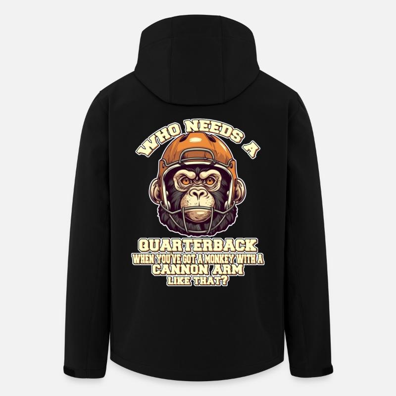Motivating Quaterback Monkey - Men’s Recycled Softshell Jacket by Stanley/Stella - black