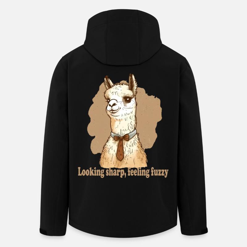 Looking sharp feeling fuzzy Lama - Recycelte Männer Softshell-Jacke von Stanley/Stella - Schwarz