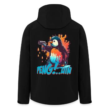 Stylo.. Guin Penguin avec pistolet - Veste softshell homme en polyester recyclé Stanley/Stella - noir - Dos - AI Model Male 185 light (185cm)