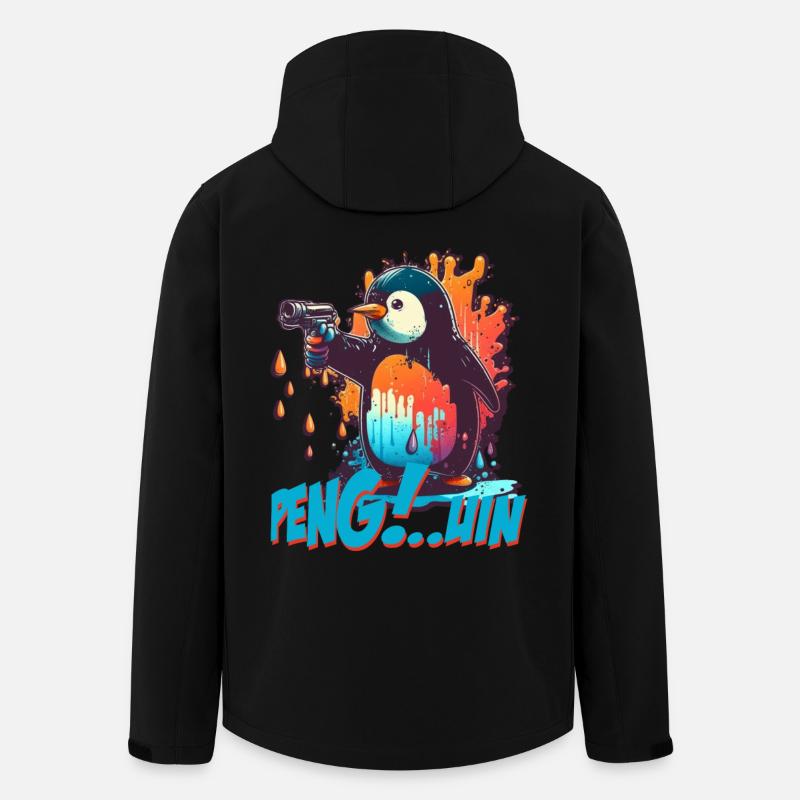 Pen.. guin penguin with pistol - Men’s Recycled Softshell Jacket by Stanley/Stella - black