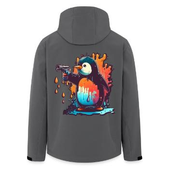 Penguin with pulled kolt - Men’s Recycled Softshell Jacket by Stanley/Stella - black - Back - AI Model Male 185 light (185cm)