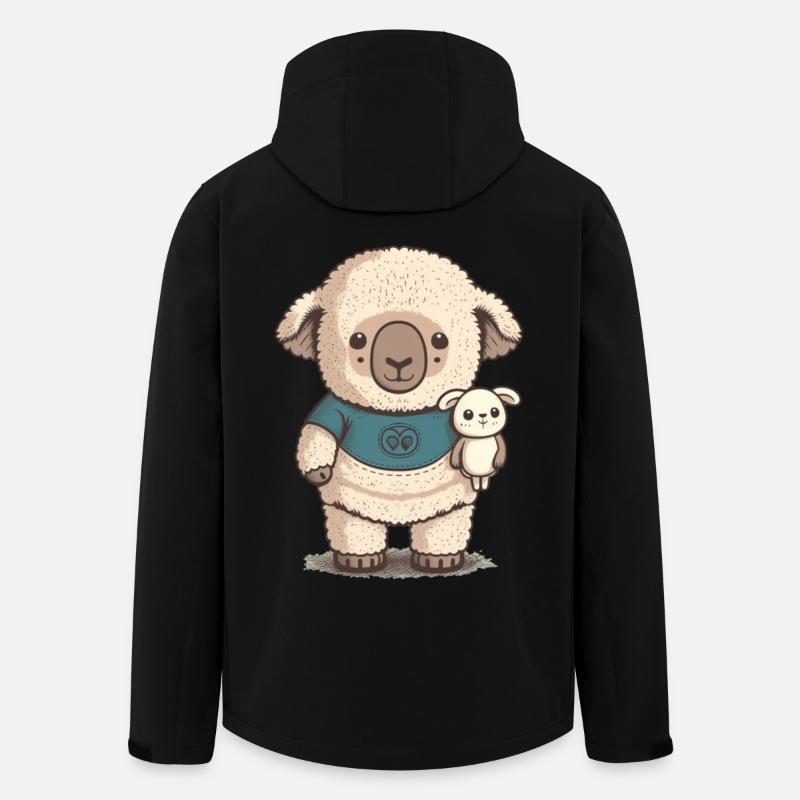 Verschlafenes Schaf mit Kuscheltier - Recycelte Männer Softshell-Jacke von Stanley/Stella - Schwarz