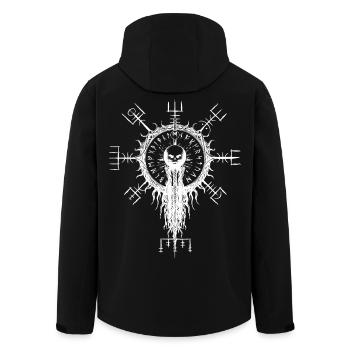 Vegvisir Viking Runes Compass Skull Occult - Men’s Recycled Softshell Jacket by Stanley/Stella - black - Back - AI Model Male 185 light (185cm)