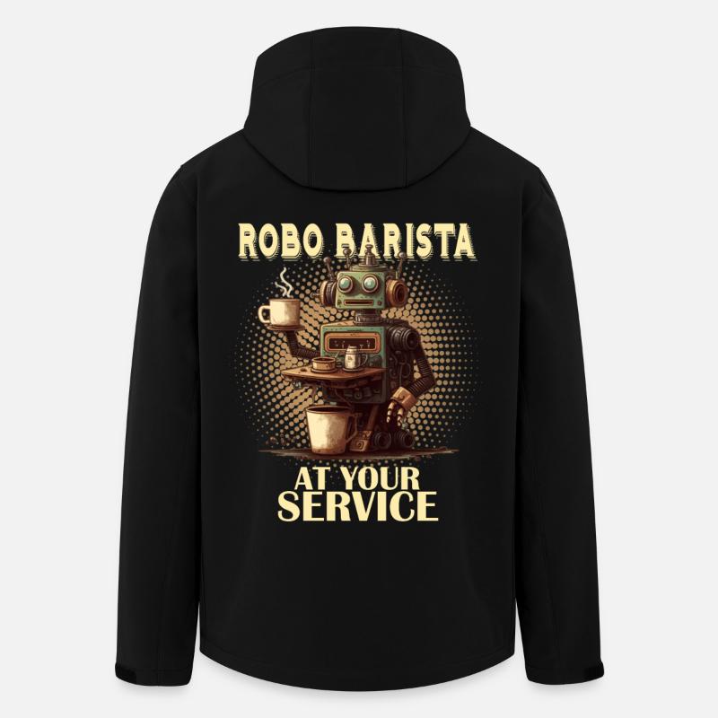 Robobarista Kaffee kochender Roboter - Recycelte Männer Softshell-Jacke von Stanley/Stella - Schwarz
