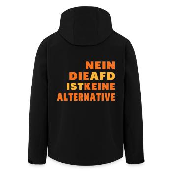 NEIN DIE AFD IST KEINE ALTERNATIVE - Recycelte Männer Softshell-Jacke von Stanley/Stella - Schwarz - Hinten - AI Model Male 185 light (185cm)