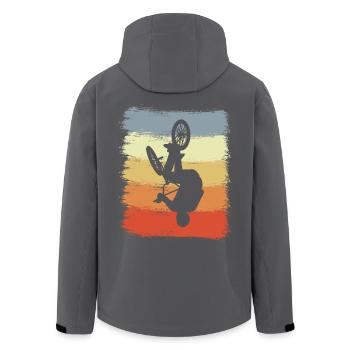 Vintage BMX - Men’s Recycled Softshell Jacket by Stanley/Stella - black - Back - AI Model Male 185 light (185cm)