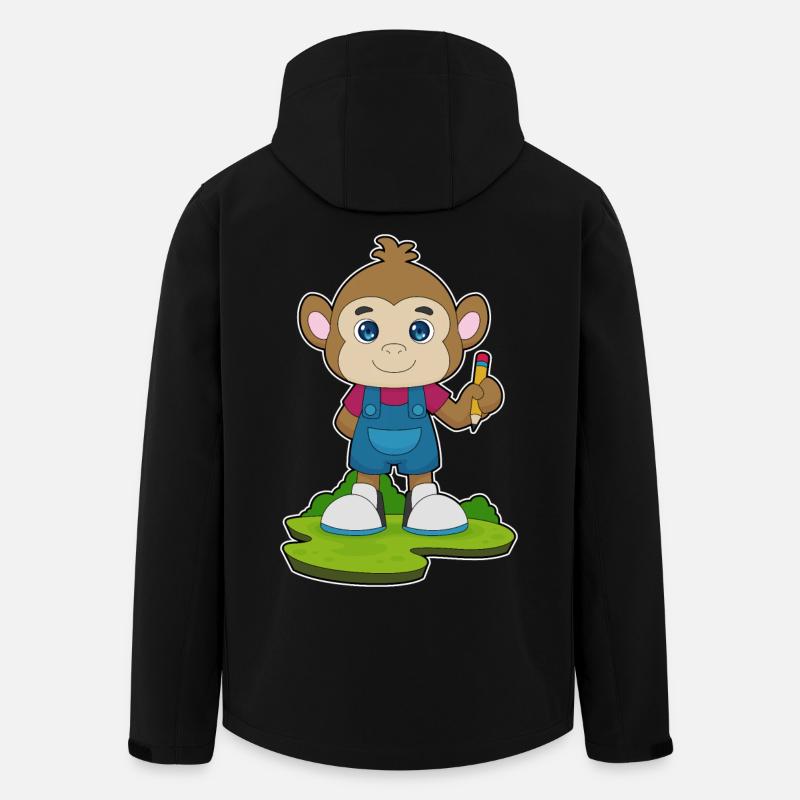 École Monkey Pencil - Veste softshell homme en polyester recyclé Stanley/Stella - noir