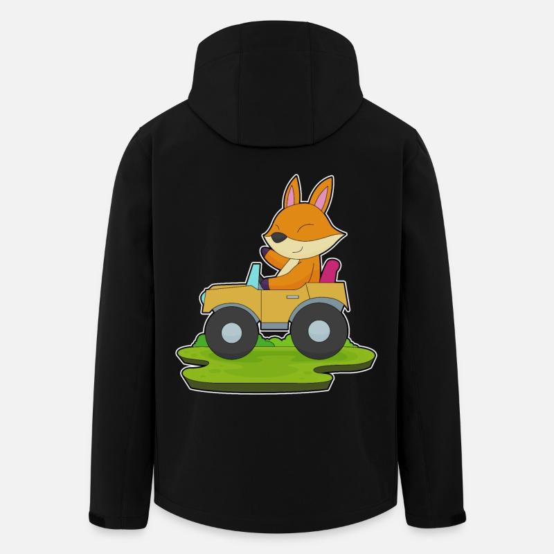 Fuchs Auto - Recycelte Männer Softshell-Jacke von Stanley/Stella - Schwarz