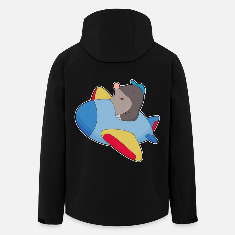 Maulwurf Pilot Flugzeug - Recycelte Männer Softshell-Jacke von Stanley/Stella - Schwarz