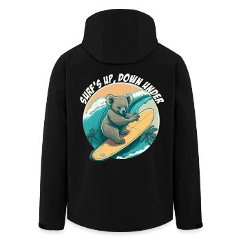 Down under surfender Koalabär - Recycelte Männer Softshell-Jacke von Stanley/Stella - Schwarz - Hinten - AI Model Male 185 light (185cm)