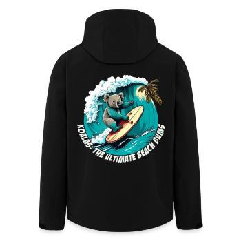 Beach Bums Koala has fun surfing - Men’s Recycled Softshell Jacket by Stanley/Stella - black - Back - AI Model Male 185 light (185cm)