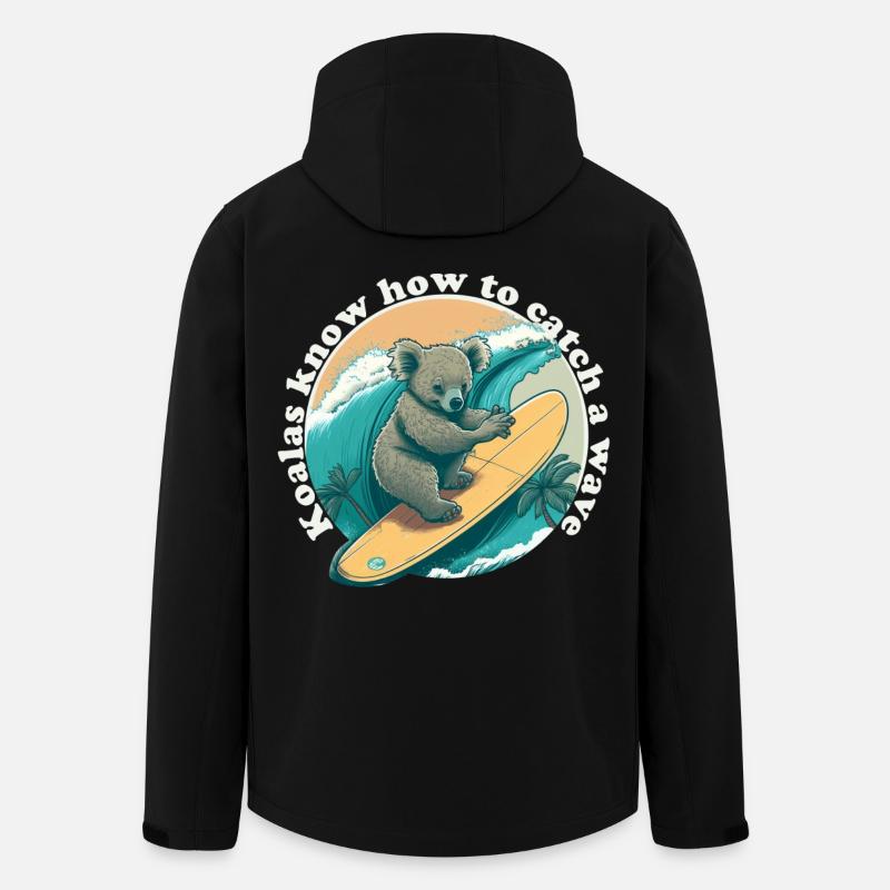 Catch a wave Koalabaer - Men’s Recycled Softshell Jacket by Stanley/Stella - black