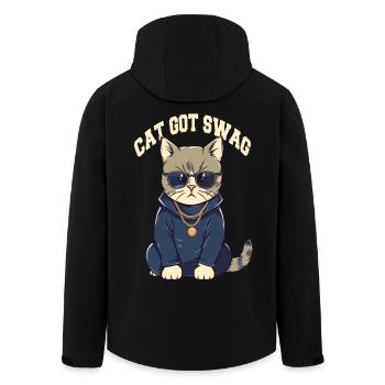 Vous avez Swag Cat avec des lunettes de soleil - Veste softshell homme en polyester recyclé Stanley/Stella - noir - Dos - AI Model Male 185 light (185cm)
