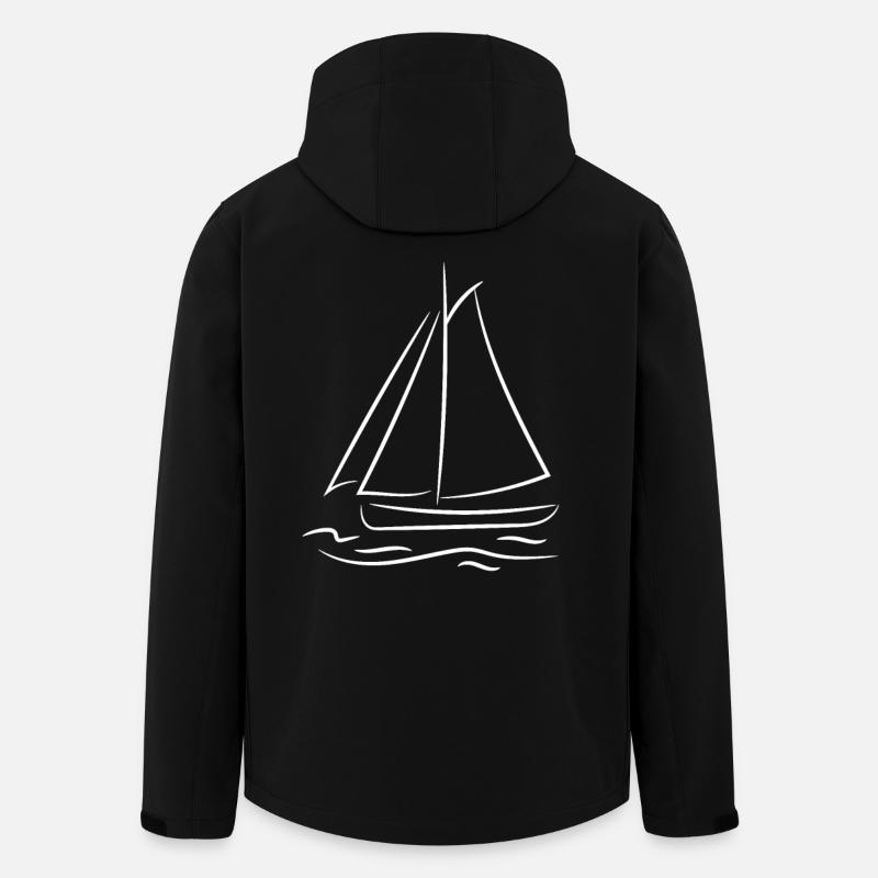 Segelboot Skizze - Recycelte Männer Softshell-Jacke von Stanley/Stella - Schwarz