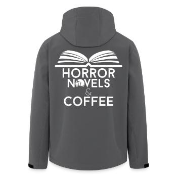 Book Lover Horrorromane und Kaffee - Recycelte Männer Softshell-Jacke von Stanley/Stella - Schwarz - Hinten - AI Model Male 185 light (185cm)