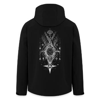 Vegvisir Wikinger Runen Kompass Symbolik Okkult - Recycelte Männer Softshell-Jacke von Stanley/Stella - Schwarz - Hinten - AI Model Male 185 light (185cm)