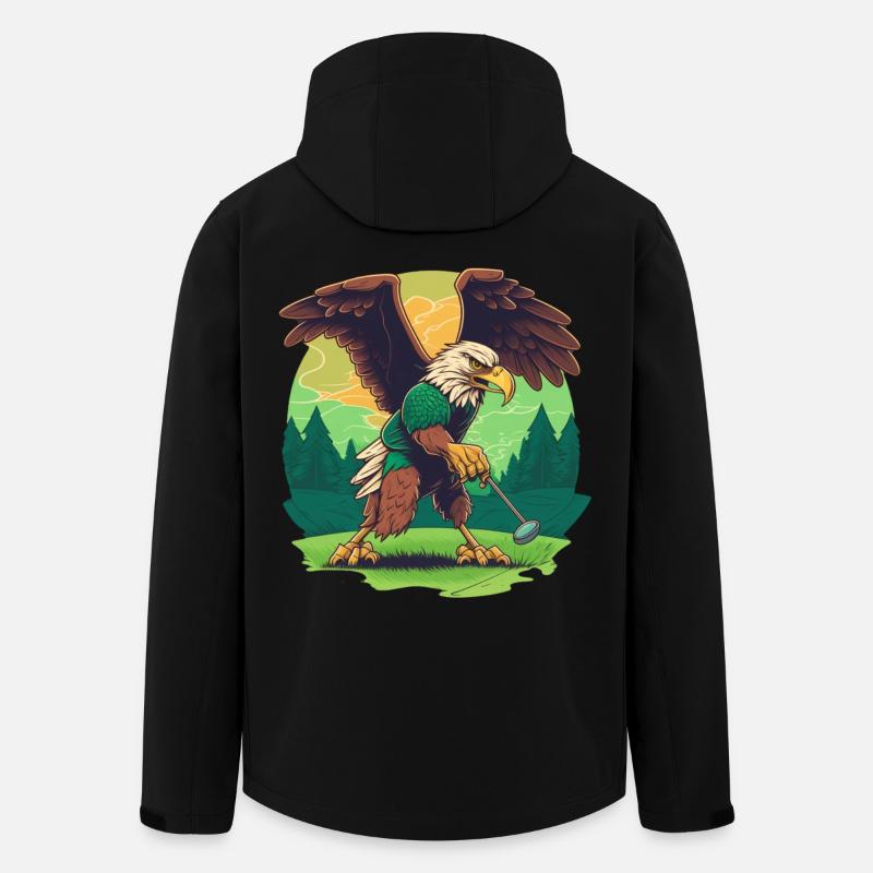 Golfspielender Adler - Recycelte Männer Softshell-Jacke von Stanley/Stella - Schwarz