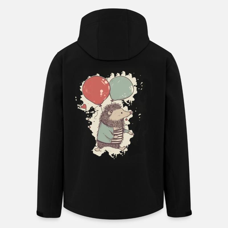 Igel mit Luftballons - Recycelte Männer Softshell-Jacke von Stanley/Stella - Schwarz