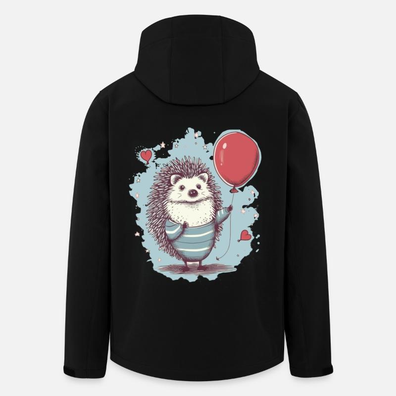 süsser Igel mit Luftballon - Recycelte Männer Softshell-Jacke von Stanley/Stella - Schwarz