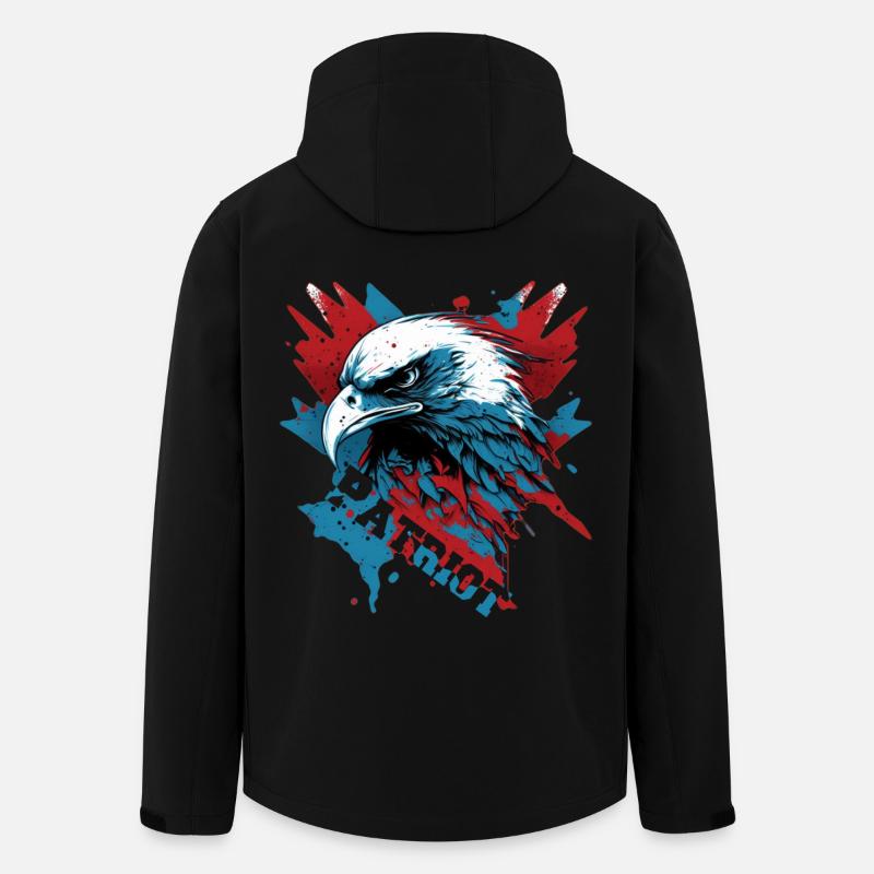 Aigle patriotique avec lettrage - Veste softshell homme en polyester recyclé Stanley/Stella - noir