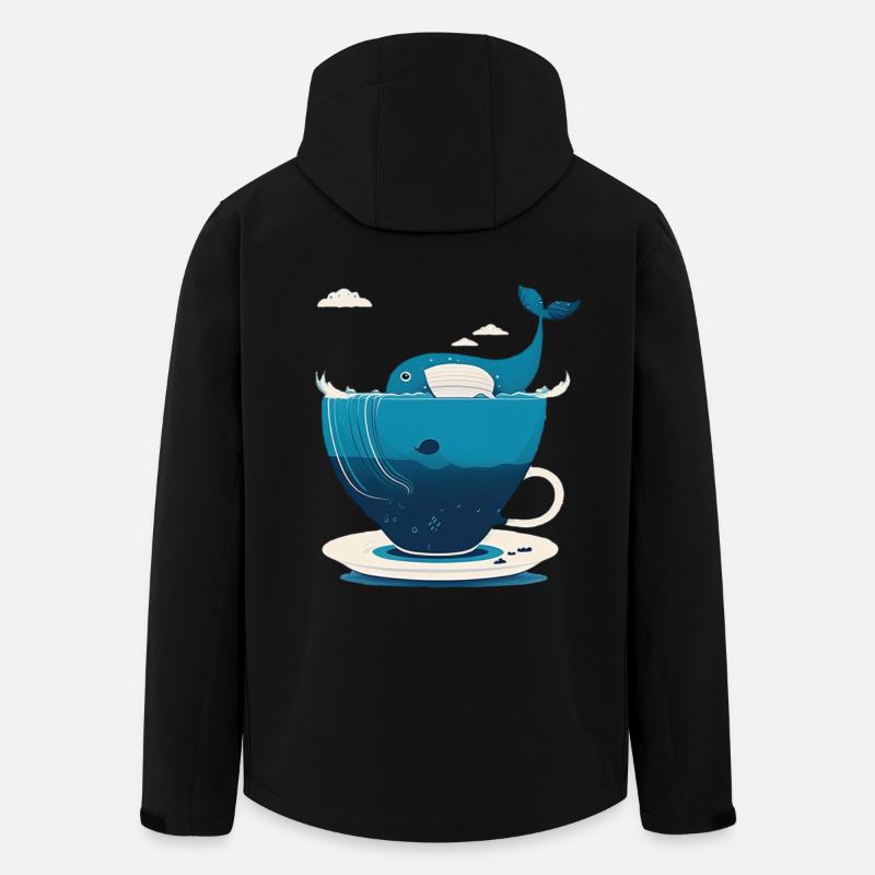 Wal in Teetasse - Recycelte Männer Softshell-Jacke von Stanley/Stella - Schwarz