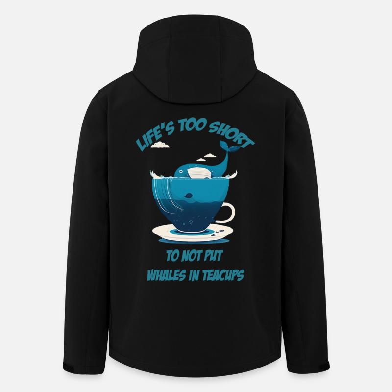 Whale in teacup with lettering - Men’s Recycled Softshell Jacket by Stanley/Stella - black