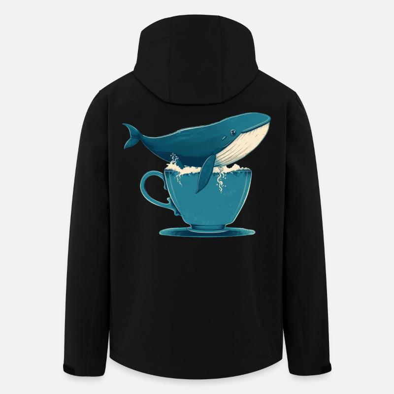 Whale in teacup - Men’s Recycled Softshell Jacket by Stanley/Stella - black