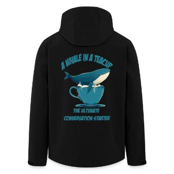 Baleine dans une tasse de thé démarreur de conversation - Veste softshell homme en polyester recyclé Stanley/Stella - noir - Dos - AI Model Male 185 light (185cm)