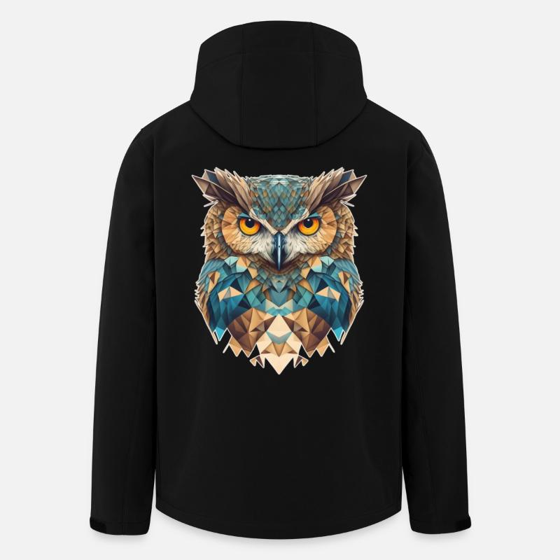 Eulenkopf geometrisch - Recycelte Männer Softshell-Jacke von Stanley/Stella - Schwarz
