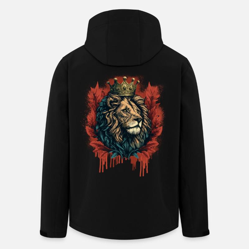 Löwenkönig mit Krone - Recycelte Männer Softshell-Jacke von Stanley/Stella - Schwarz