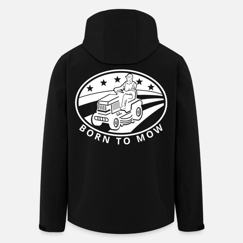 Lustiges Gartenzitat Born to Mow - Recycelte Männer Softshell-Jacke von Stanley/Stella - Schwarz