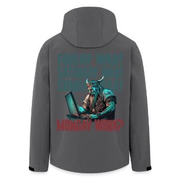Travail du lundi Programmation Vikings - Veste softshell homme en polyester recyclé Stanley/Stella - noir - Dos - AI Model Male 185 light (185cm)