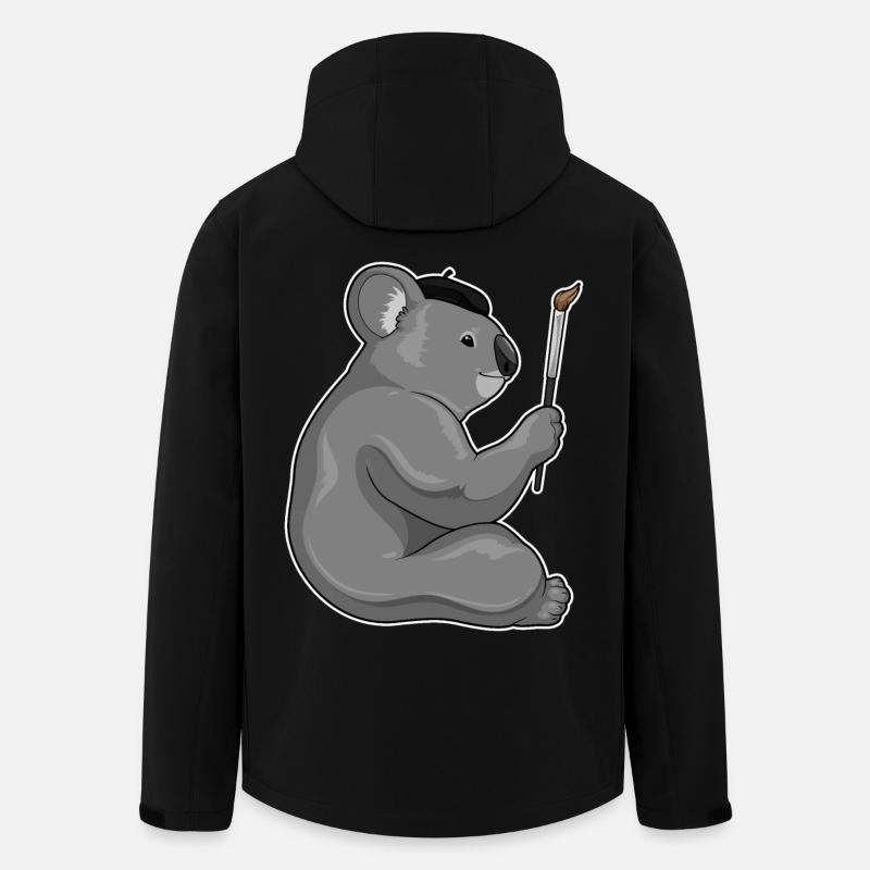 Koala Painter Brush Painting - Men’s Recycled Softshell Jacket by Stanley/Stella - black