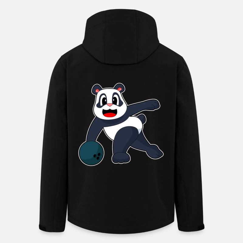 Panda Bowling Bowlingkugel - Recycelte Männer Softshell-Jacke von Stanley/Stella - Schwarz
