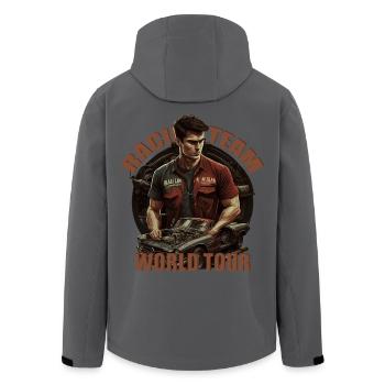 Mécanicien d’équipe de course - Veste softshell homme en polyester recyclé Stanley/Stella - noir - Dos - AI Model Male 185 light (185cm)