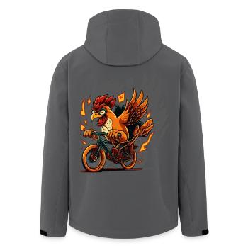 Poulet à vélo - Veste softshell homme en polyester recyclé Stanley/Stella - noir - Dos - AI Model Male 185 light (185cm)