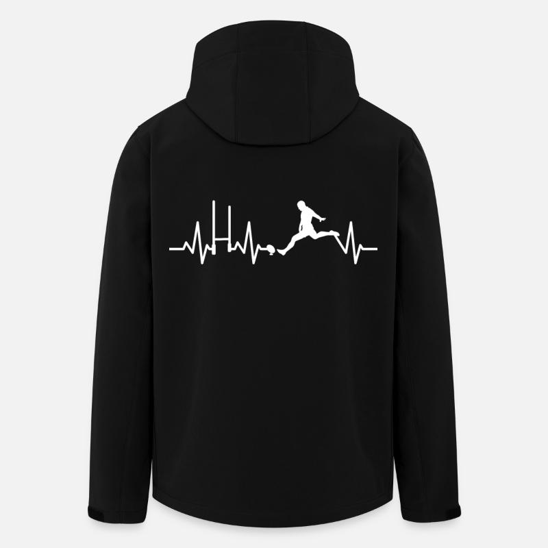 Battement de cœur de rugby - Veste softshell homme en polyester recyclé Stanley/Stella - noir