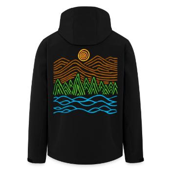 Strange landscape - Men’s Recycled Softshell Jacket by Stanley/Stella - black - Back - AI Model Male 185 light (185cm)
