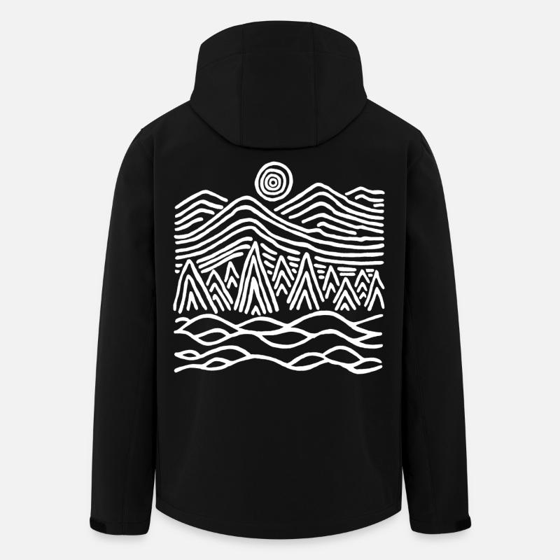 Paysage blanc étrange - Veste softshell homme en polyester recyclé Stanley/Stella - noir
