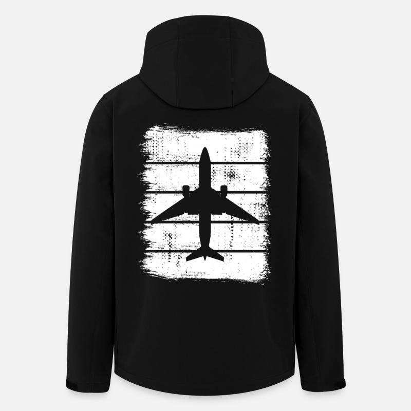 Croquis de l’avion - Veste softshell homme en polyester recyclé Stanley/Stella - noir