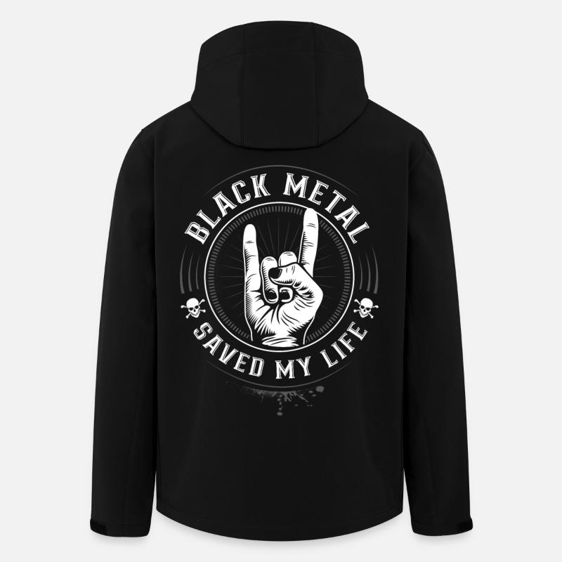 Black Metal saved my Life - Mano cornuta - Recycelte Männer Softshell-Jacke von Stanley/Stella - Schwarz